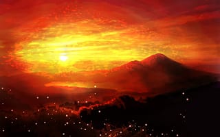 Картинка солнце, горы, природа, Зак