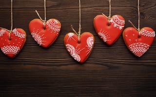 Картинка любовь, романтика, love, red, cookies, romantic, hearts, сердечки, Valentine's Day