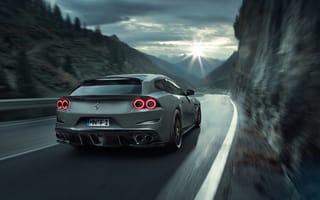 Картинка Ferrari, вид сзади, GTC4Lusso, Novitec Rosso, пасмурно, 2017