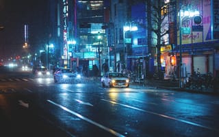 Картинка rain, улица, datsun, дождь, japan, япония, датсун