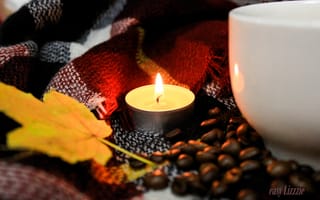 Картинка кофейные зерна, warm, candle, autmn, свеча, свечка
