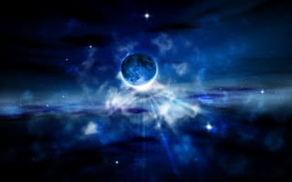 Картинка ночь, Синяя луна, затмение