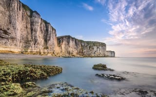Картинка природа, море, Франция, скалы, Нормандия