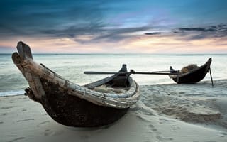 Картинка лодки, море, песок