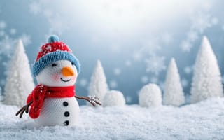 Обои зима, Рождество, snow, Новый Год, Xmas, Christmas, snowman, decoration, снег, winter, Merry Christmas, снеговик