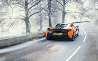 Обои зима, McLaren 570S, суперкар