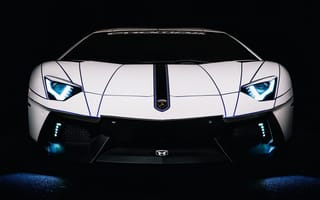 Картинка White, Auto, 2014, Tron Tuning, Car, Aventador, Lamborghini, LP700-4