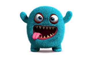 Картинка 3d, face, funny, fluffy, monster, cute