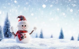 Обои зима, снег, decoration, snowman, Xmas, snow, Новый Год, Рождество, Christmas, снеговик, winter, Merry Christmas