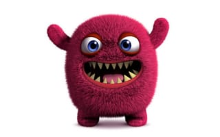Картинка 3d, monster, face, cute, funny, fluffy