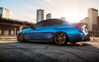Картинка BMW, stance, blue, f30, 335i