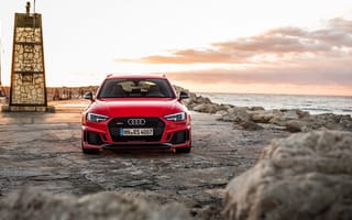 Картинка побережье, вид спереди, 2018, Audi, RS4, Avant