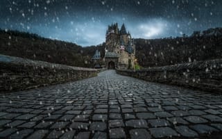 Картинка зима, germany, снег, Burg Eltz