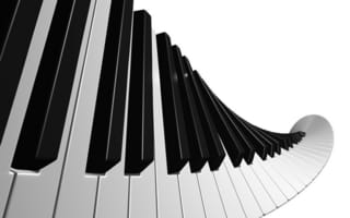 Обои клавиши, чёрный, белый, piano музыка