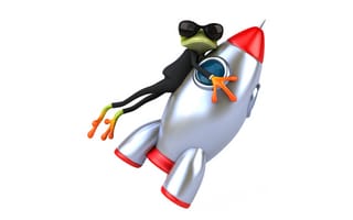 Картинка frog, glasses, 3d, rocket, лягушка, funny