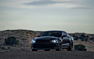 Картинка muscle car, мускул кар, чёрный, Ford, Mustang, Boss, небо, мустанг, форд, black