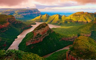 Обои Blyde River, каньон, скалы, горы, Южная Африка, река