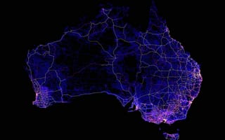 Картинка линии, огни, Австралия, материки