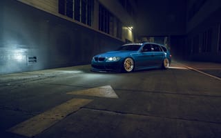 Картинка Stance, Blue, Rotifrom, BMW, Front, E91