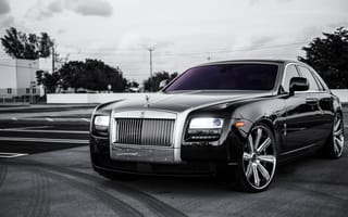 Обои Rolls Royce, black, Ghost, ролс ройс, чёрный