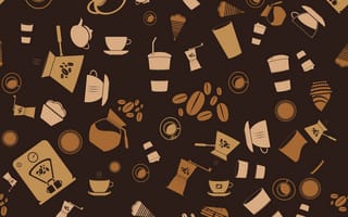 Картинка pattern, вектор, кофе, coffee, текстура, seamless, vector