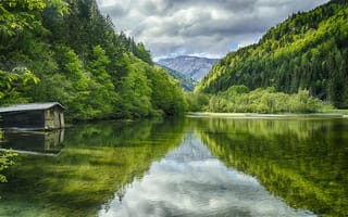 Обои Green Lake, озеро, Австрия