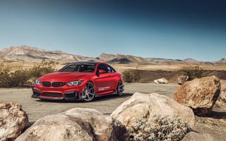 Картинка BMW M4, пейзаж, красный