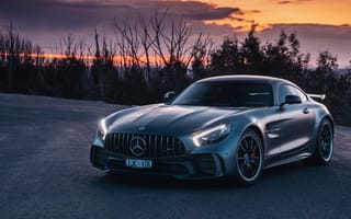 Картинка закат, AMG, вечер, Mercedes-Benz, GT R, 2018, суперкар