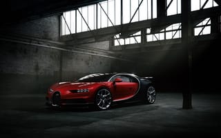 Картинка Bugatti, Chiron, VAG, Black, RED, Dark