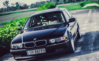 Картинка BMW, Bimmer, БМВ, Бумер, Stance, E38, Black, 740iA