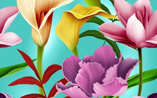 Картинка seamless, бесшовный, Floral, pattern, паттерн, Цветы