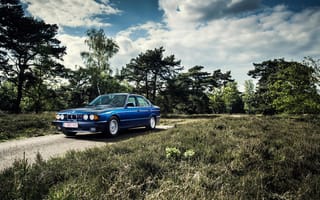 Картинка BMW, БМВ, Классика, 535i, E34, Синяя