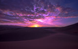 Картинка пустыня, рассвет, дюны, пески