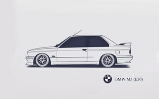 Картинка BMW, Minimalistic, E30, M3, SrCky Design