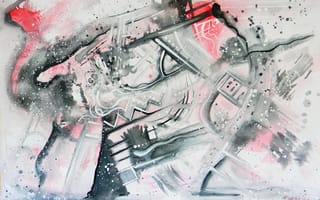 Картинка красный, 2010-2012гг, Лена Роговая, Абстракционизм, серый, чёрный, Рисунки
