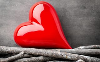 Обои любовь, wood, heart, сердце, red, love, ветки, romantic