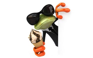 Картинка 3d, funny, frog, ice cream, character