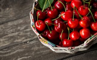 Картинка ягоды, fruit, fresh, корзина, cherry, спелая, черешня