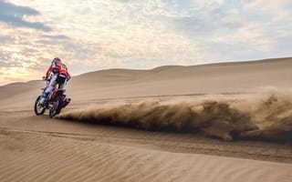 Картинка Ралли, Dakar', Rally, Дюна, Пески, Мото, Homda, Мотоцикл, Песок