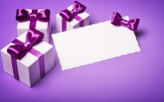 Обои подарок, box, лента, satin, bow, бант, present, puple, gift