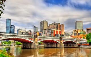 Картинка город, река, австралия, здание, мост