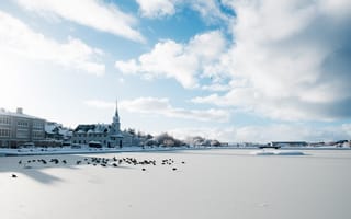 Обои зима, Исландия, Reykjavik, Рейкьявик