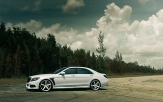 Картинка Mercedes-Benz, Vellano Wheels, S 550, Brabus, мерседес бенц, брабус, S Class, белый