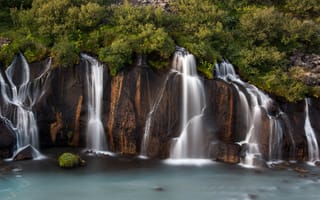 Картинка водопад, река, природа