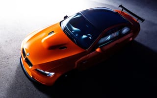 Обои Lime Rock Park Edition, orange, front, E92, бмв, BMW, M3, оранжевый