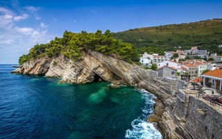 Картинка пейзаж, скалы, Montenegro Petrovac, море