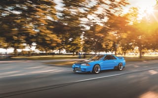 Картинка R32, GT-R, car, Nissan Skyline, в движении