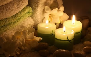Обои спа, полотенце, candles, flowers, Spa stones, towel, спа камни, Spa, свечи, цветы, 