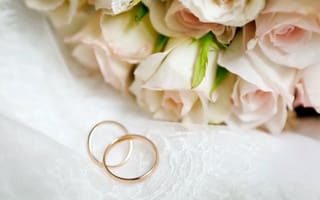 Картинка цветы, wedding rings, flowers, розы, roses, обручальные кольца