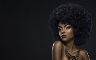 Картинка black beauty, причёска, style, bronze, glamour, чернокожая девушка